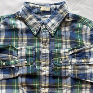 J Crew 100% IRISH LINEN SLIM BAIRD McNUTT Men's Plaid Button Down Shirt (SOLD)